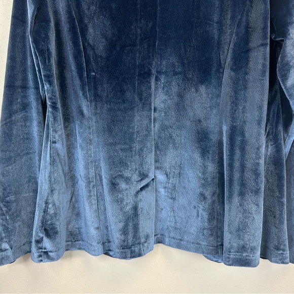 Panhandle L Luxurious Velvet Women's Blue Blazer Festive Elegant Holiday Boho - Picture 11 of 11